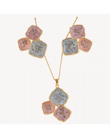 Parure Bijoux Smaltato Collezione Isabella 1pz Rombi Viola, Rosa e Blu-ORECCHINI BRONZO COLLEZIONE ISABELLA | Worldofjewel.com