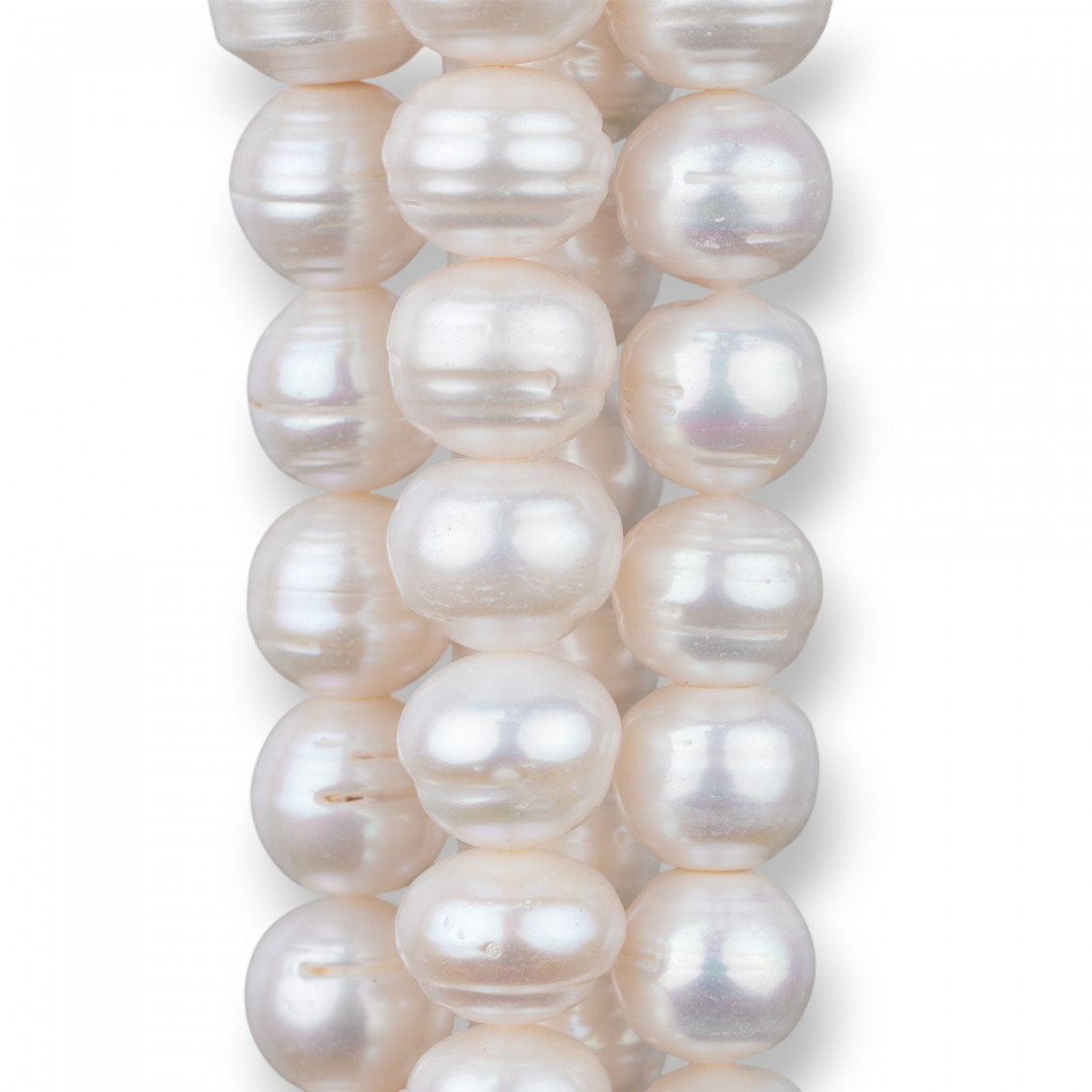 River Pearls Onion Rondelle Graded 12.5mm+ White-RIVER PEARLS ROUNDED ONIONS | Worldofjewel.com