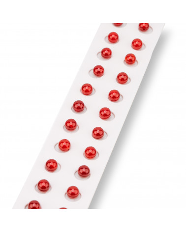 Perline Mezzo Foro Corniola Rossa Tondo Liscio 4mm 24pz-Halblochperlen | Worldofjewel.com