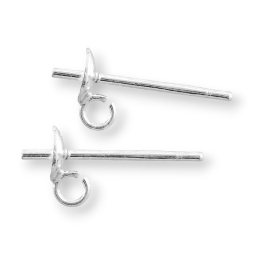 925 Silver Earring Backs with 4mm Jump Ring 10 Pairs Silver Plated