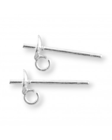 Base Per Orecchini Di Argento 925 Perno Con Anellino 4mm 10 Paia Argentato-925 Silber Ohrringbasen | Worldofjewel.com