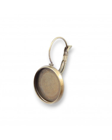 Base Per Orecchini Di Ottone A Monachella Chiusa Con Castone Interno 14mm Bordo 2mm 12 Paia Canna Di Fucile-Ohrringbasen aus Messing und Bronze | Worldofjewel.com