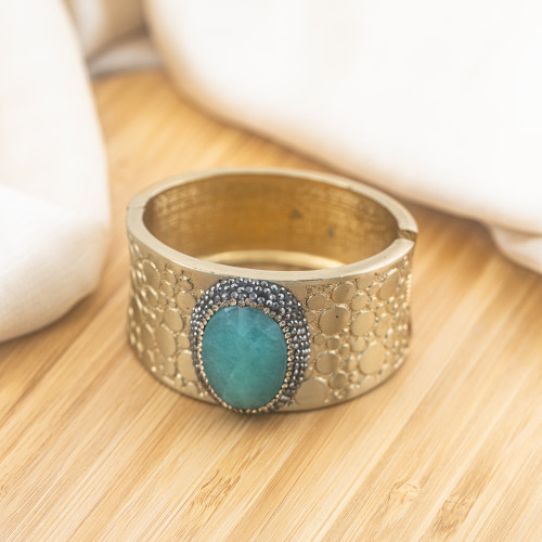 Bronze Bracelet with Stones and Golden Marcasite MOD.575