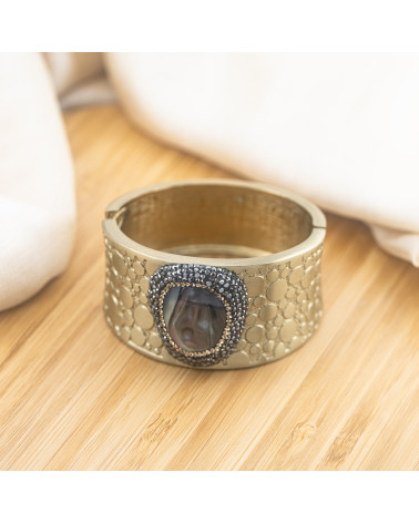 Bracciale in Bronzo Con Pietre e Marcasite Dorato MOD.576-BRACCIALI BIJOUX | Worldofjewel.com