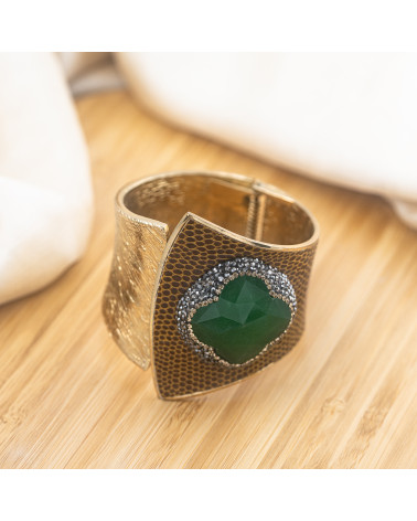 Bracciale in Bronzo Con Pietre e Marcasite Dorato MOD.581-BRACCIALI BIJOUX | Worldofjewel.com