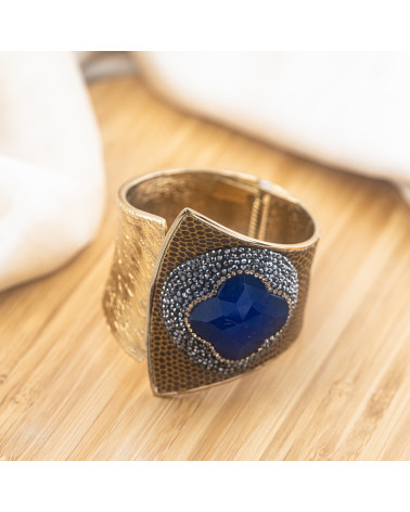 Bracciale in Bronzo Con Pietre e Marcasite Dorato MOD.582-BRACCIALI BIJOUX | Worldofjewel.com