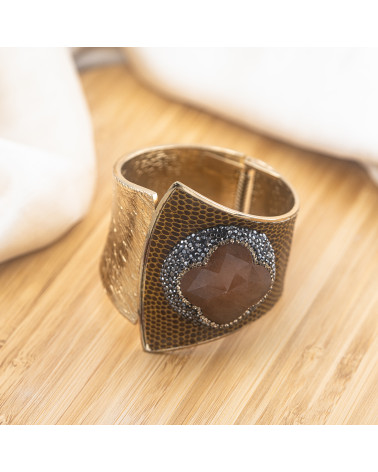 Bracciale in Bronzo Con Pietre e Marcasite Dorato MOD.583-BRACCIALI BIJOUX | Worldofjewel.com