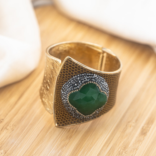 Bracelet en bronze avec pierres et marcassite dorée MOD.585