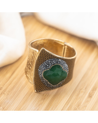 Bracciale in Bronzo Con Pietre e Marcasite Dorato MOD.585-BRACCIALI BIJOUX | Worldofjewel.com