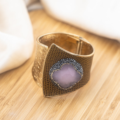 Bracelet en bronze avec pierres et marcassite dorée MOD.588