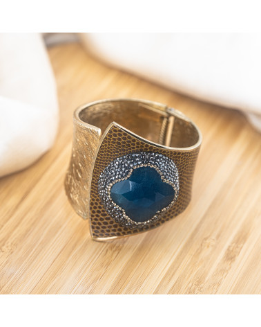 Bracciale in Bronzo Con Pietre e Marcasite Dorato MOD.591-BRACCIALI BIJOUX | Worldofjewel.com