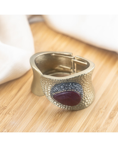 Bracciale in Bronzo Con Pietre e Marcasite Dorato MOD.592-BRACCIALI BIJOUX | Worldofjewel.com