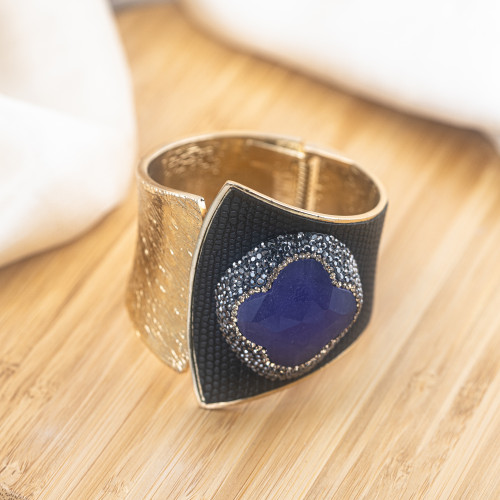 Bronze Bracelet with Stones and Golden Marcasite MOD.610