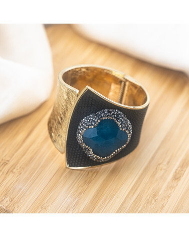 Bracciale in Bronzo Con Pietre e Marcasite Dorato MOD.611-BRACCIALI BIJOUX | Worldofjewel.com