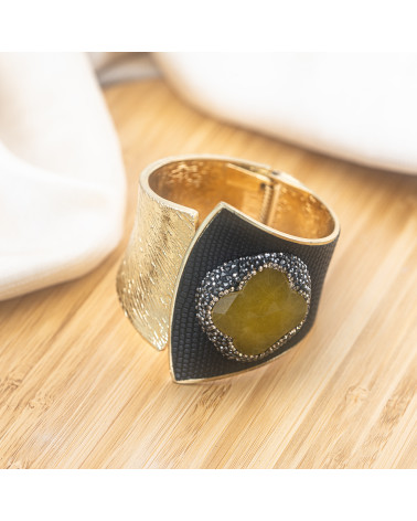 Bracciale in Bronzo Con Pietre e Marcasite Dorato MOD.616-BRACCIALI BIJOUX | Worldofjewel.com