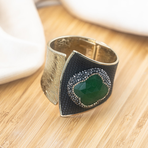 Pulsera de Bronce con Piedras y Marcasita Dorada MOD.619