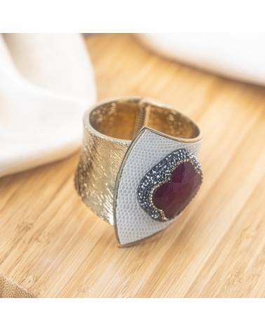 Bracciale in Bronzo Con Pietre e Marcasite Dorato MOD.640-BRACCIALI BIJOUX | Worldofjewel.com