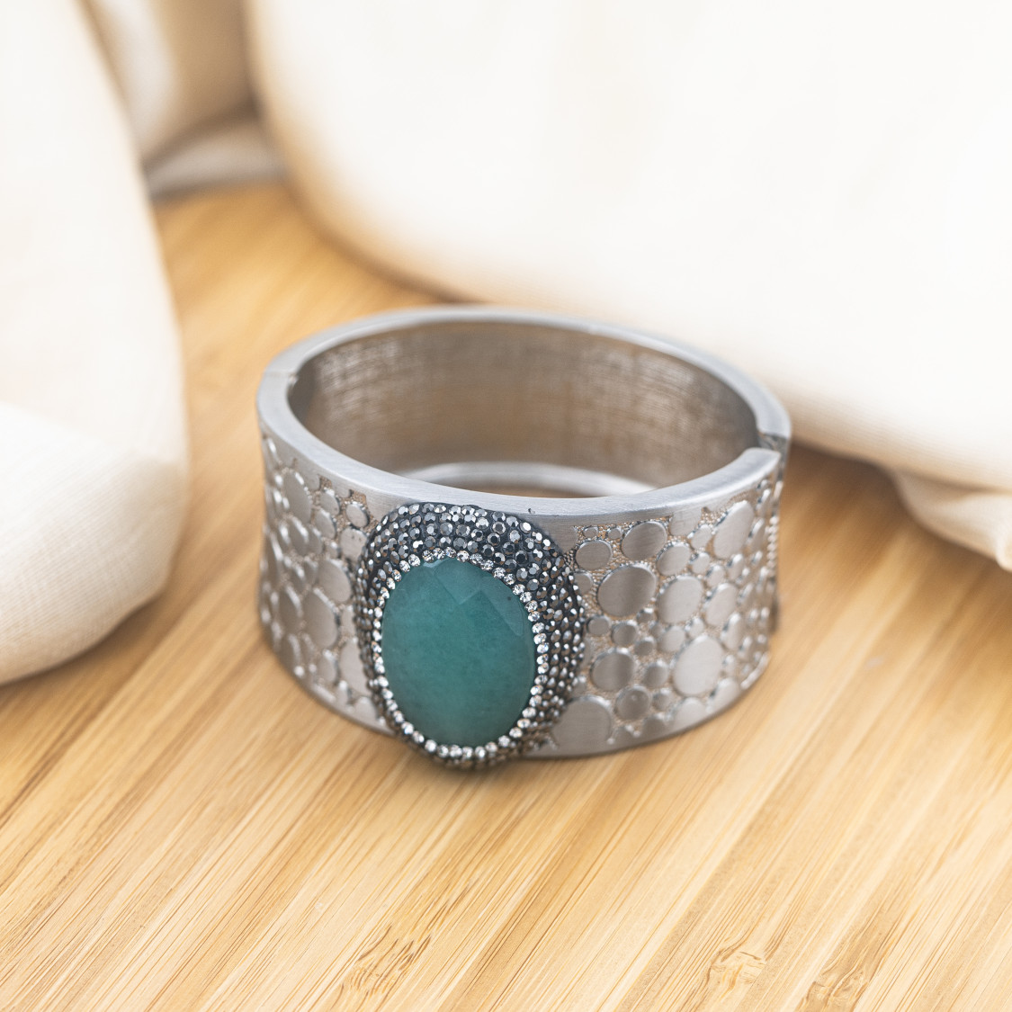 Bracciale in Bronzo Con Pietre e Marcasite Rodiato MOD.573-BRACCIALI BIJOUX | Worldofjewel.com