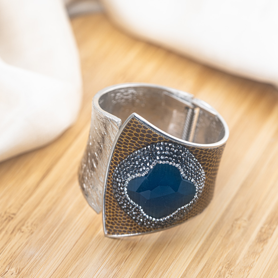 Bracciale in Bronzo Con Pietre e Marcasite Rodiato MOD.593-BRACCIALI BIJOUX | Worldofjewel.com