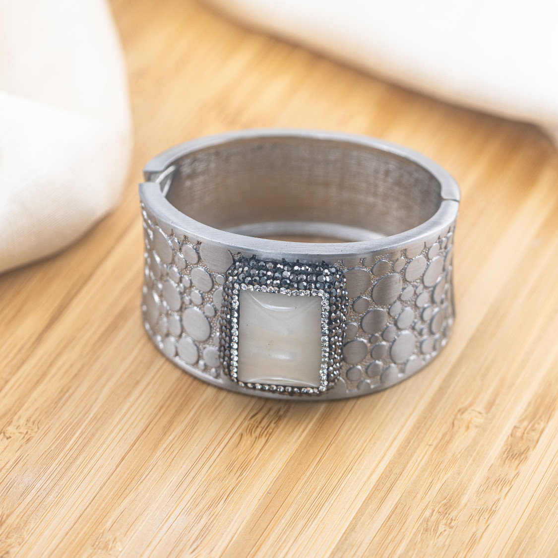 Bracciale in Bronzo Con Pietre e Marcasite Rodiato MOD.603-BRACCIALI BIJOUX | Worldofjewel.com