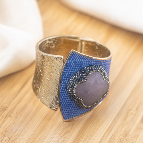 Pulsera de Bronce Rodiado con Piedras y Marcasitas MOD.608