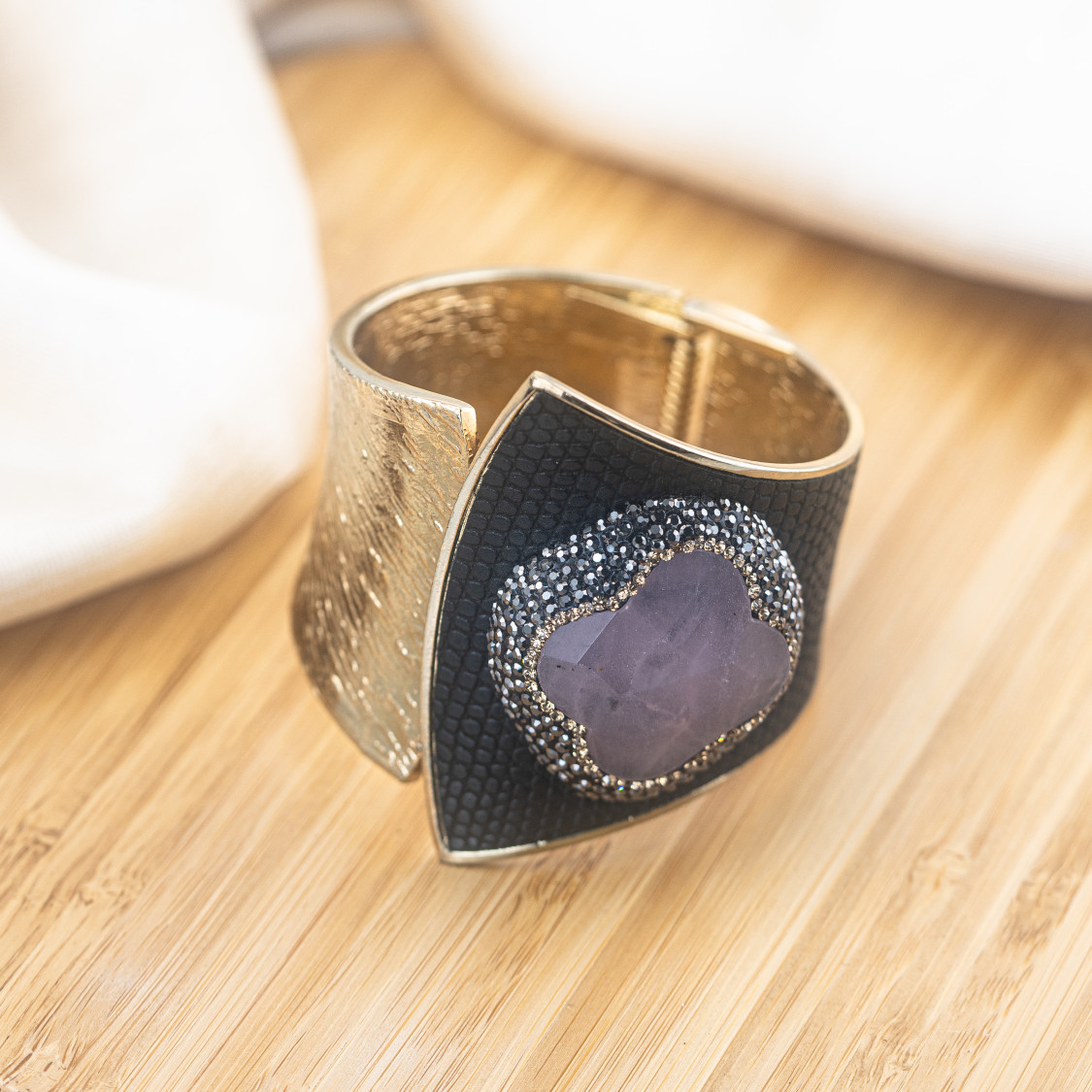 Bracciale in Bronzo Con Pietre e Marcasite Rodiato MOD.612-BRACCIALI BIJOUX | Worldofjewel.com