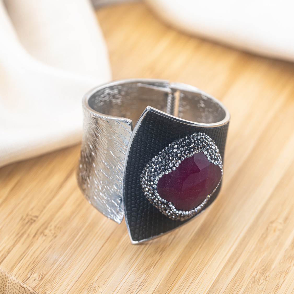 Bracciale in Bronzo Con Pietre e Marcasite Rodiato MOD.623-BRACCIALI BIJOUX | Worldofjewel.com