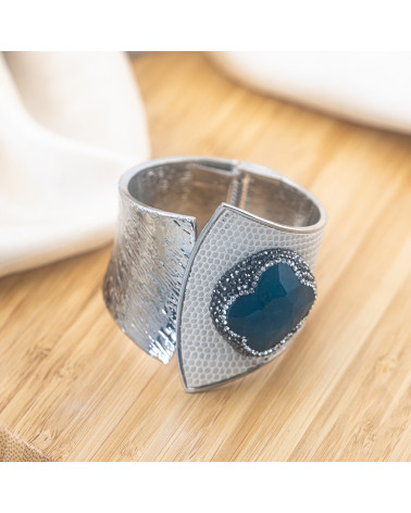 Bracciale in Bronzo Con Pietre e Marcasite Rodiato MOD.632-BRACCIALI BIJOUX | Worldofjewel.com