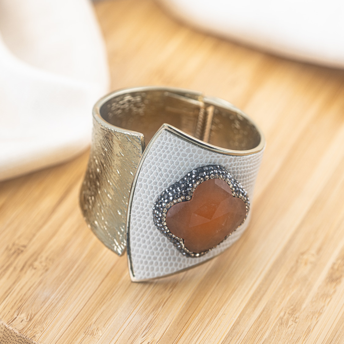 Bracciale in Bronzo Con Pietre e Marcasite Rodiato MOD.636-BRACCIALI BIJOUX | Worldofjewel.com