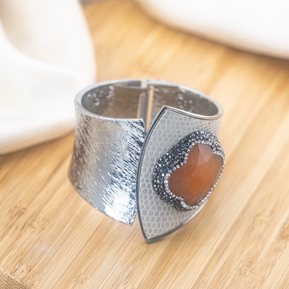 Bracciale in Bronzo Con Pietre e Marcasite Rodiato MOD.638-BRACCIALI BIJOUX | Worldofjewel.com