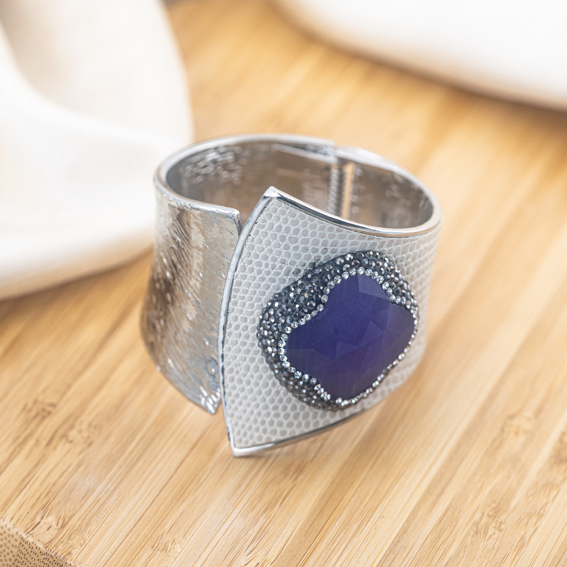 Bracciale in Bronzo Con Pietre e Marcasite Rodiato MOD.642-BRACCIALI BIJOUX | Worldofjewel.com