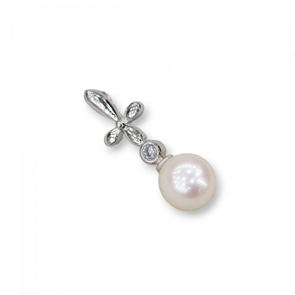 Ciondolo Pendente Di Argento 925 Con Perle Di Fiume 7x21mm Rodiato-ARGENTO 925 DESIGN ITALY | Worldofjewel.com