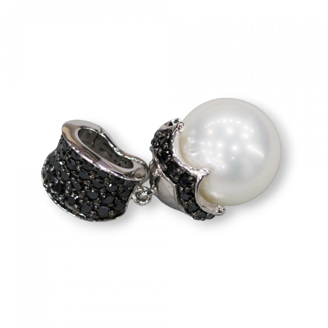 Ciondolo Pendente Di Argento 925 Con Perle Di Maiorca 12x28mm Bianco-SILBER 925 DESIGN ITALIEN | Worldofjewel.com