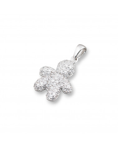 Ciondolo Pendente Di Argento 925 Orsetto Con Zirconi 12x20mm-ΑΣΗΜΙ 925 ΣΧΕΔΙΟ ΙΤΑΛΙΑ | Worldofjewel.com