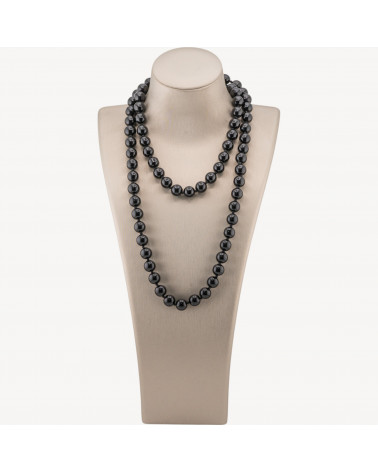 Collana Bijoux Charlestone Di Pietre Dure 10mm Annodate 90cm Giada Nera-ΣΧΕΔΙΑΣΜΟΣ ΙΤΑΛΙΑ | Worldofjewel.com