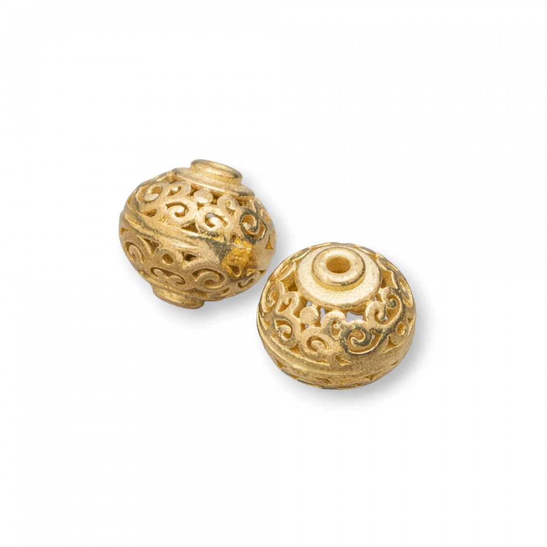 Componente Di Bronzo Spazzolato Pallina Traforata 15mm 26pz Dorato-VARIOUS BALLS | Worldofjewel.com