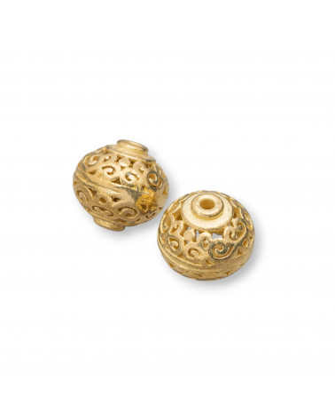 Componente Di Bronzo Spazzolato Pallina Traforata 15mm 26pz Dorato-VARIOUS BALLS | Worldofjewel.com