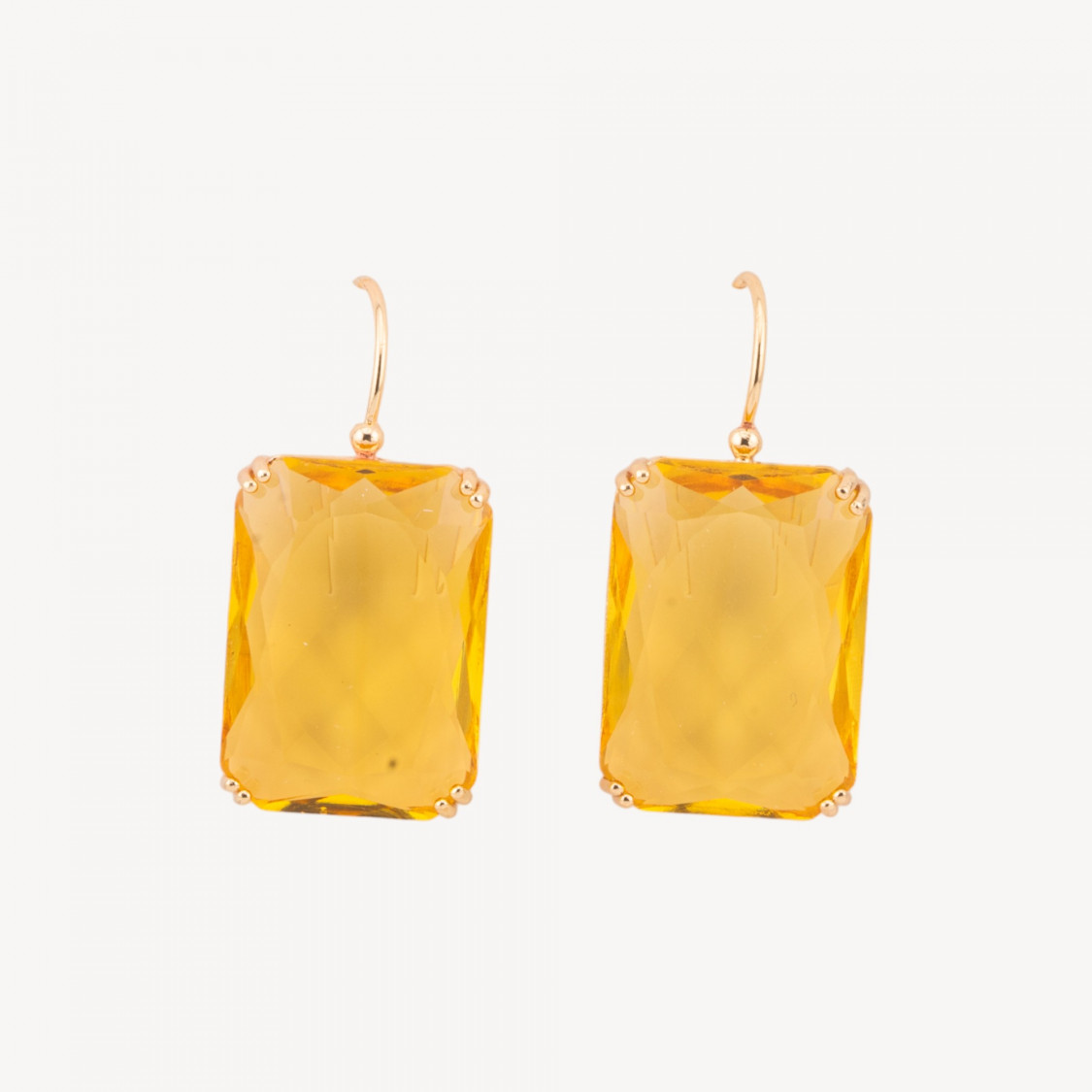 Orecchini A Monachella Di Bronzo Con Cristalli Rettangolo Incastonato 18x38mm-ORECCHINI HOT PICKS | Worldofjewel.com