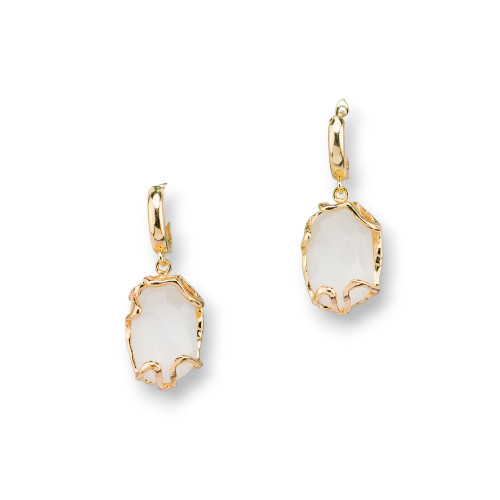 Boucles d'oreilles œil de chat fermées en bronze, 15 x 40 mm