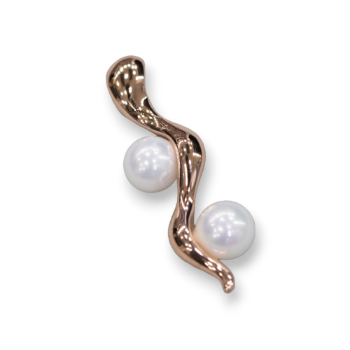 925 Silver Pendant with 10x30mm Majorca Pearls