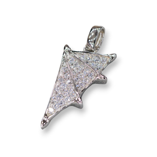 925 Silver Pendant with Zirconia - Wing 14x28mm