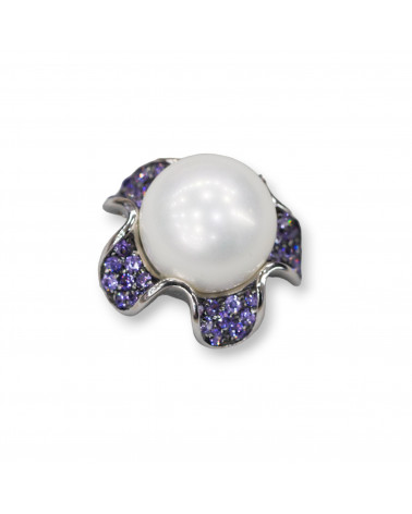 Pendenti Di Argento 925 Con Perle Di Maiorca 19mm lilla-SILBER 925 DESIGN ITALIEN | Worldofjewel.com