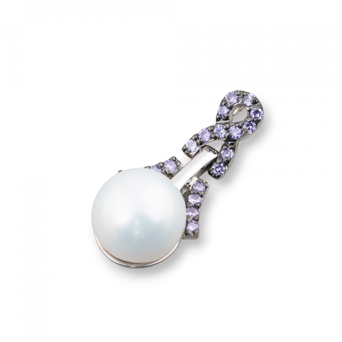Pendenti Di Argento 925 Zirconato Con Perle Di Maiorca 14x30mm-SILVER 925 DESIGN ITALY | Worldofjewel.com