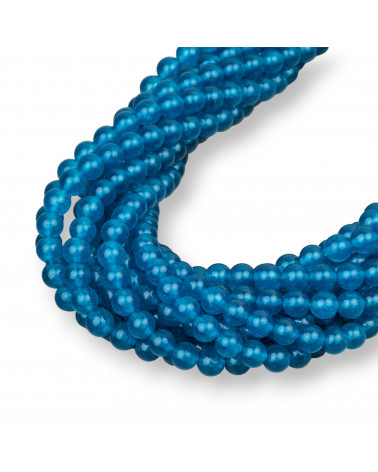 Giada Ghiaccio (Icy Jade) Blu Ottanio Tondo Liscio 6mm-GIADA GHIACCIO | Worldofjewel.com