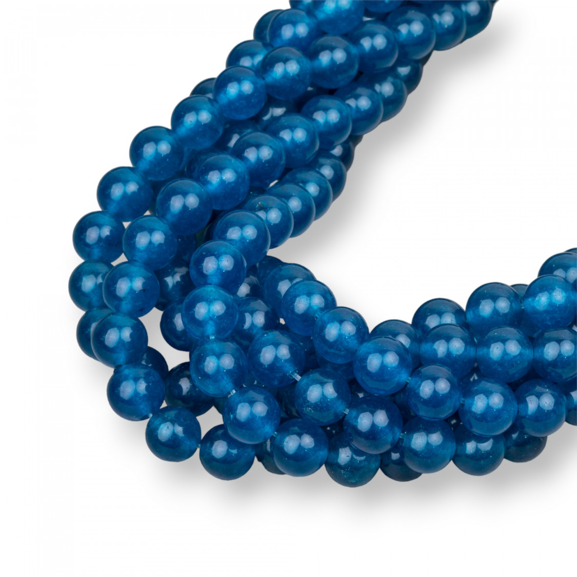 Giada Ghiaccio (Icy Jade) Blu Ottanio Tondo Liscio 8mm-GIADA GHIACCIO | Worldofjewel.com