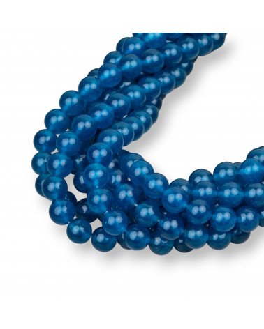 Giada Ghiaccio (Icy Jade) Blu Ottanio Tondo Liscio 8mm-GIADA GHIACCIO | Worldofjewel.com