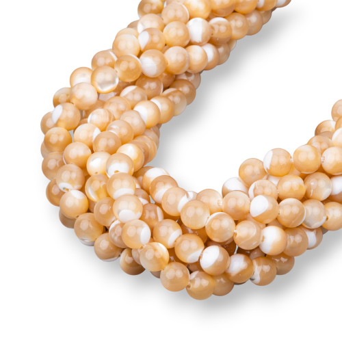Smooth Round Cappuccino Mother of Pearl 7mm