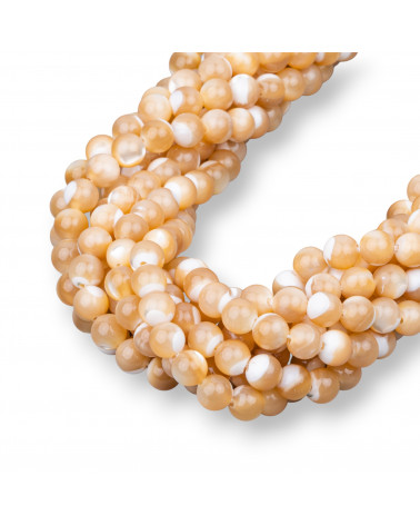 Madreperla Cappuccino Tondo Liscio 7mm-MADREPERLA CAPPUCCINO | Worldofjewel.com