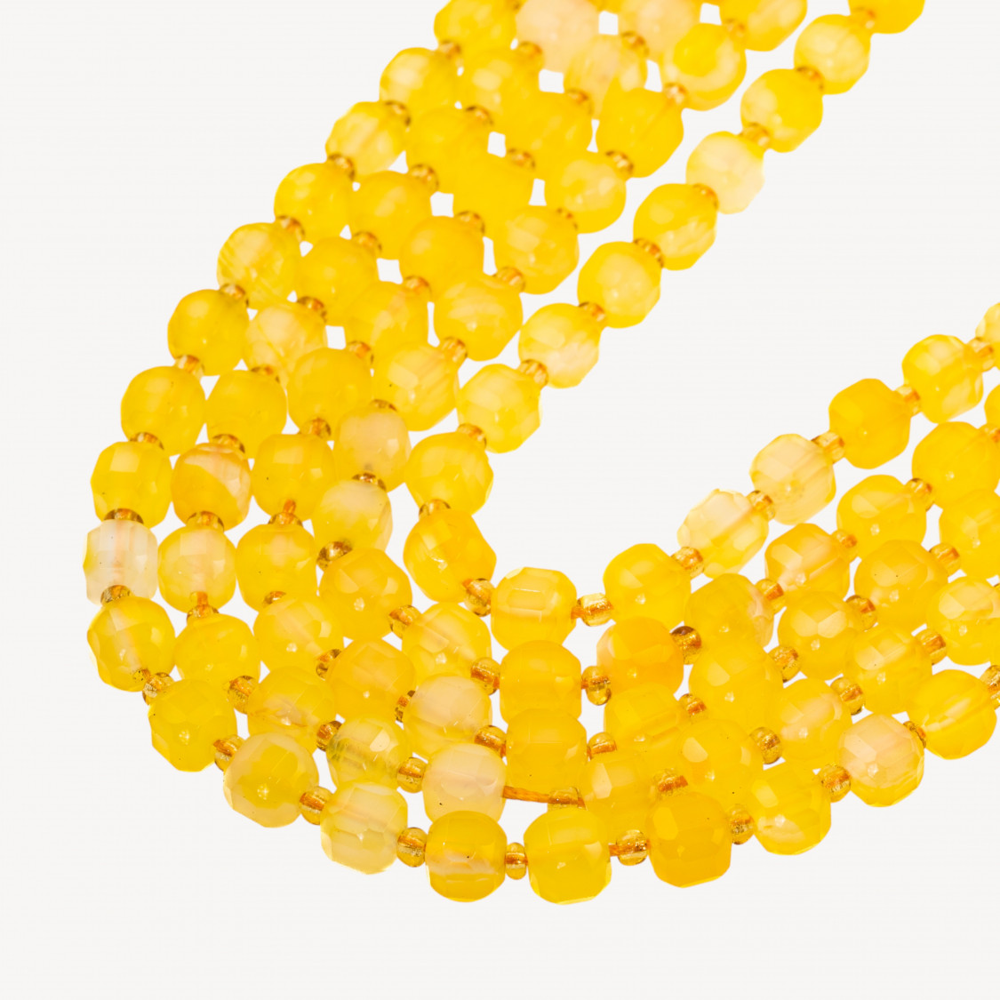 Yellow Agate Rigid Cut Faceted Cube 8mm-AGATE | Worldofjewel.com