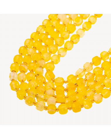 Agata Gialla Taglio Rigido Cubo Sfaccettato 8mm-AGATE JAUNE | Worldofjewel.com